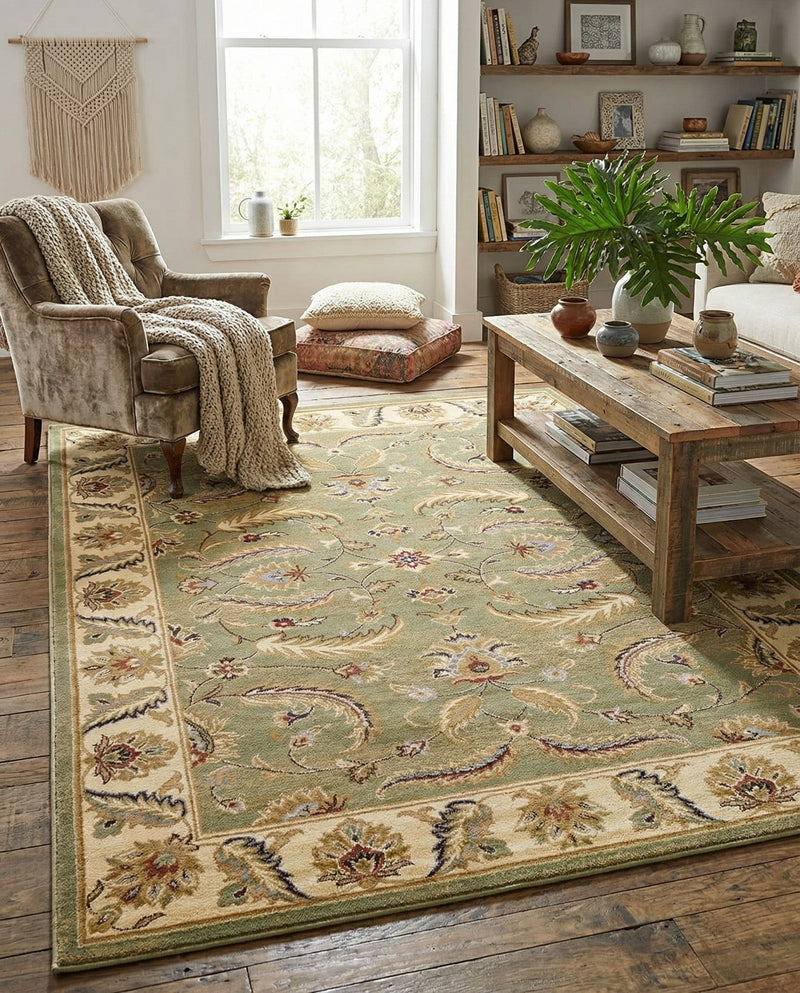 Jaipur Elegance Collection Area Rug -  Lal Rectangle Green  lifestyle 25