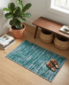 Sahara Essence Collection Area Rug - Oasis (Teal) Rectangle Teal  lifestyle 4