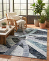 Santa Fe Trails Collection Area Rug -  Navajo Rectangle Gray and Ivory  lifestyle 13