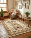 Tabriz Tapestries Collection Area Rug - Azerbaijan (Ivory) Rectangle Ivory  lifestyle 13