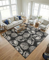 Seaside Haven Rugs Collection Area Rug -  Lighthouse (Black and White) Square Black and White  lifestyle 72