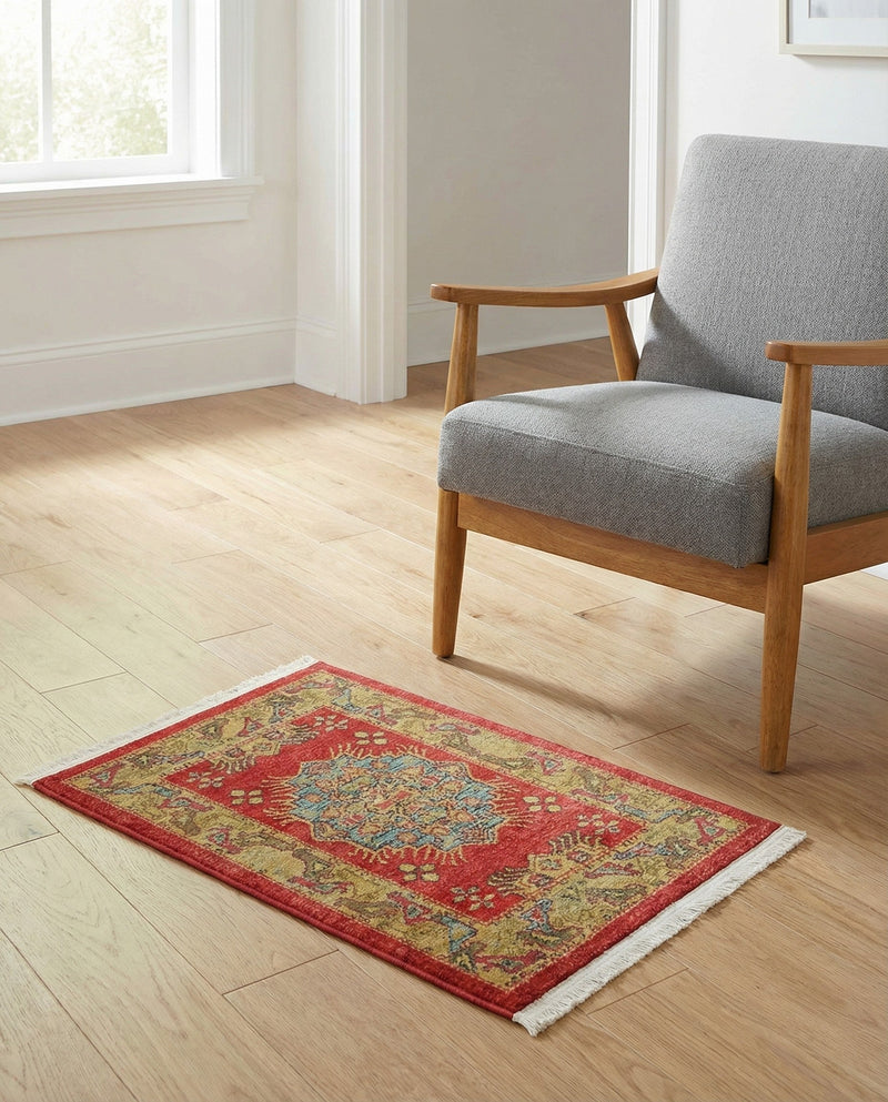 Persian Elegance Collection Area Rug - Isfahan Rectangle Red  lifestyle 11