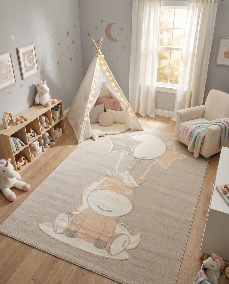 Wonder Tykes Collection Area Rug - Enchanted Rectangle Peach Blossom  lifestyle 15