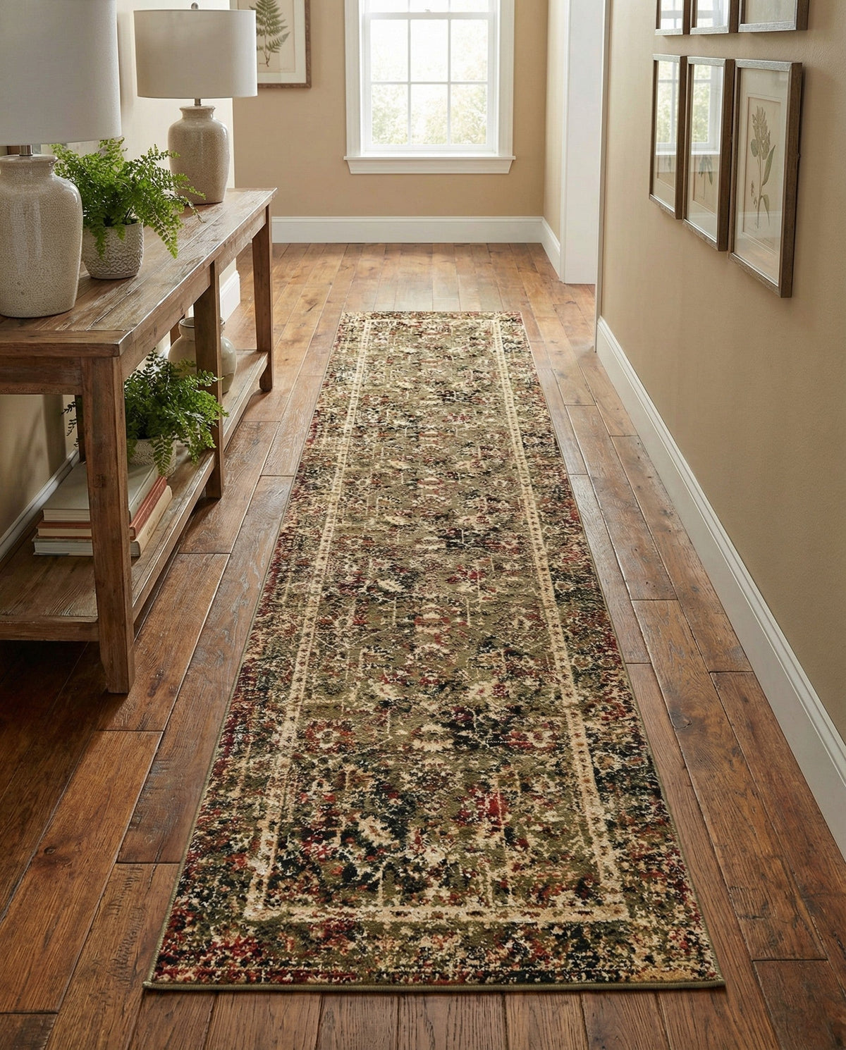 Neptune Elegance Collection Area Rug -  Galatea (Green) Runner Green  lifestyle 73