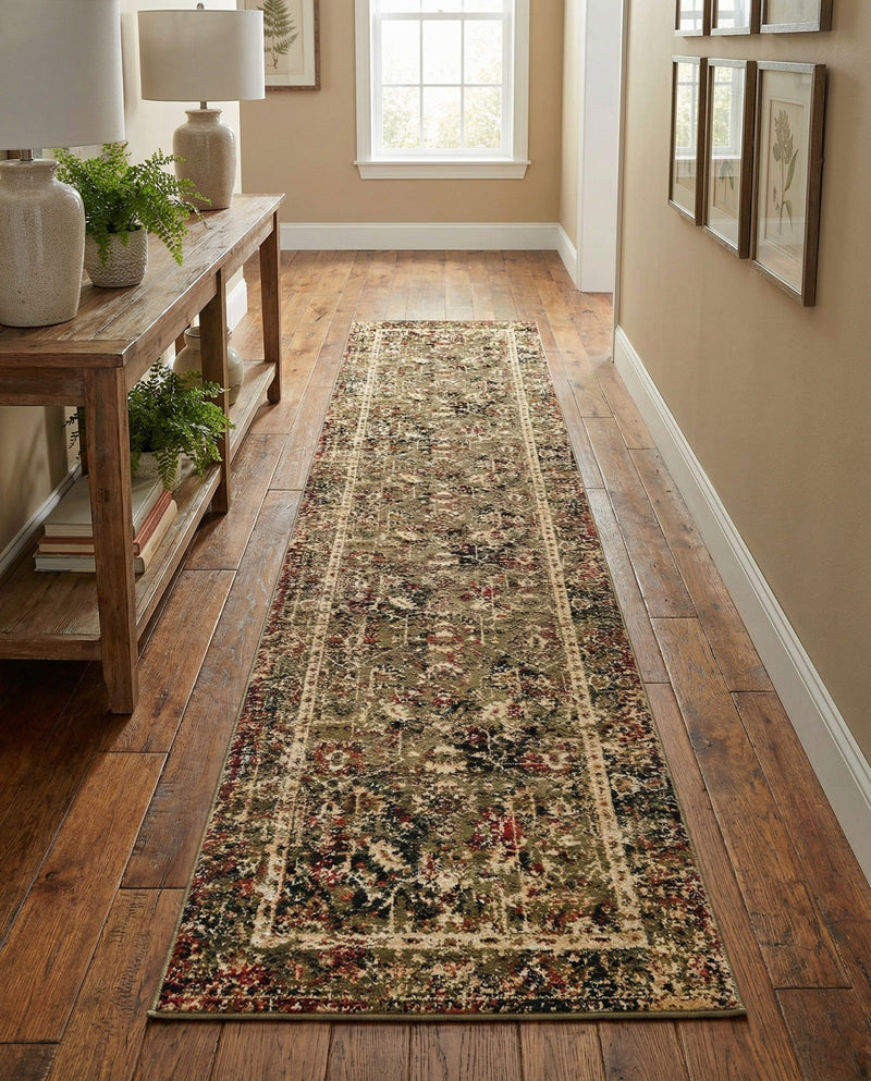 Neptune Elegance Collection Area Rug -  Galatea (Green) Runner Green  lifestyle 73