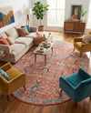 Seville Stripes Collection Area Rug -  Malaga (Brick Red) Oval Brick Red  lifestyle 60