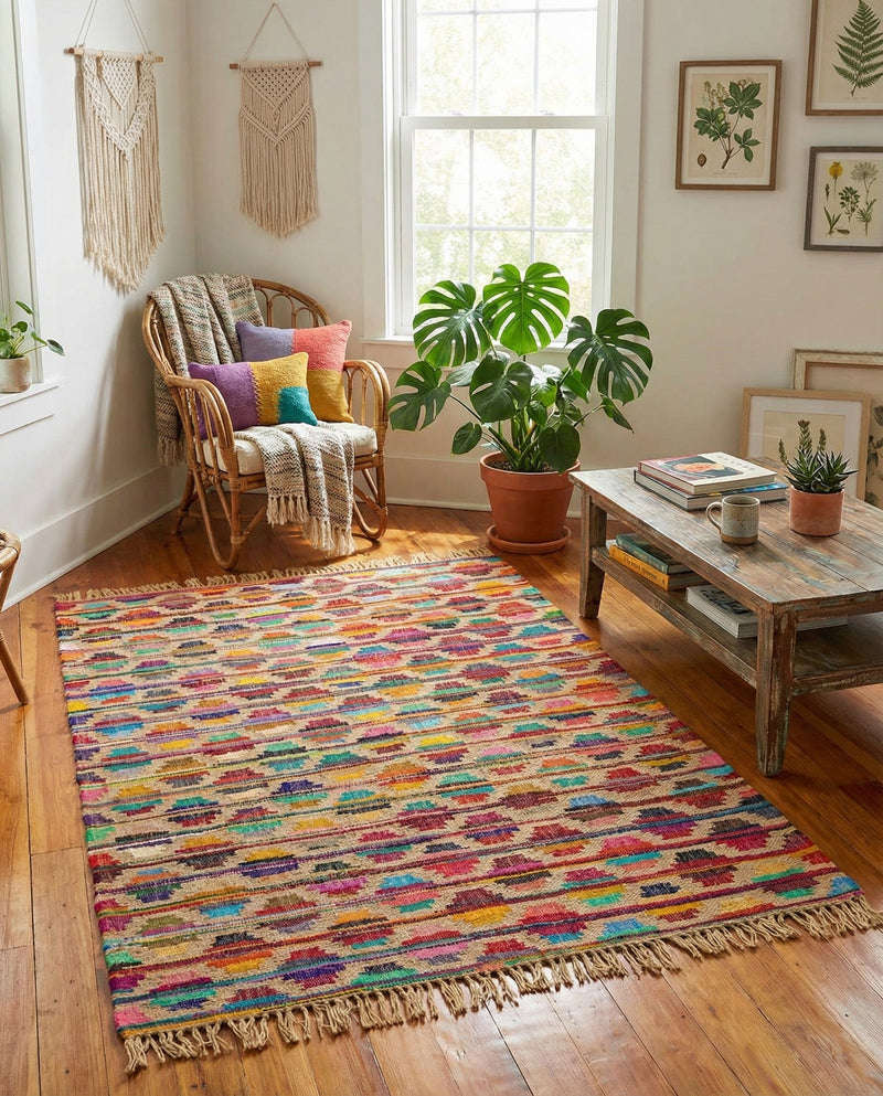 Tulum Trellis Collection Area Rug - Casablanca Rectangle Multi  lifestyle 10