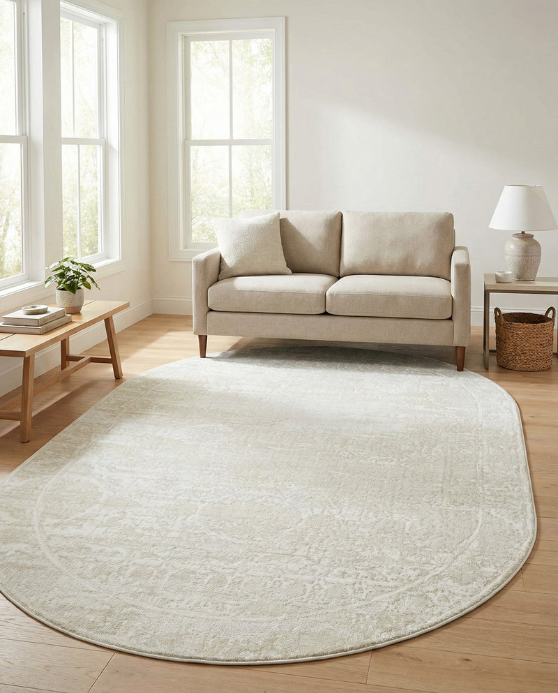 Bloomsbury Elegance Collection Area Rug -  Notting Oval Ivory  lifestyle 49
