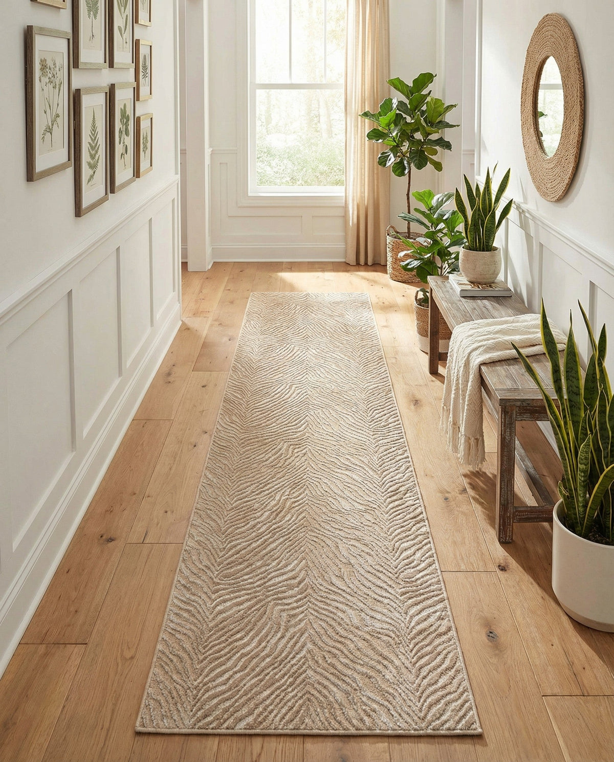 Bloomsbury Elegance Collection Area Rug -  Chelsea Runner Ivory Beige  lifestyle 140