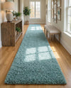 Plush Oasis Collection Area Rug - Serenity (Light Slate Blue) Runner Light Slate Blue  lifestyle 84