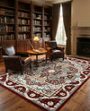 Persian Elegance Collection Area Rug -  Shiraz Rectangle Burgundy  lifestyle 37
