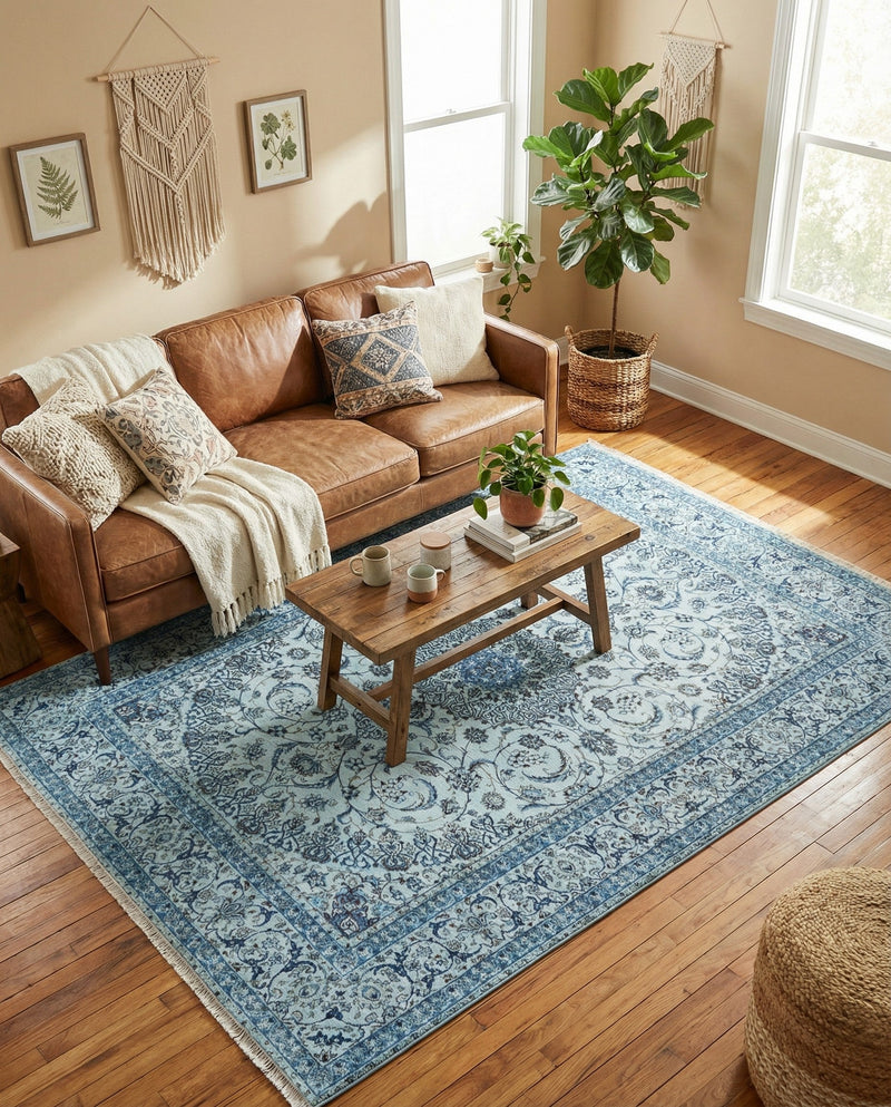 Bazaar Chic Collection Area Rug -  El Jadida Rectangle Blue  lifestyle 12
