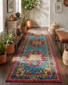 Caribbean Cove Collection Area Rug -  Canouan Runner Pink Blue  lifestyle 38