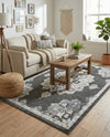 Beverly Grove Collection Area Rug - Melrose (Charcoal) Rectangle Charcoal  lifestyle 15