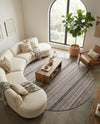 Jewel Oasis Collection Area Rug - Sapphire (Gray) Round Gray  lifestyle 73