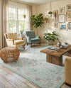Savannah Series Collection Area Rug - Charleston (Mint) Rectangle Mint  lifestyle 4