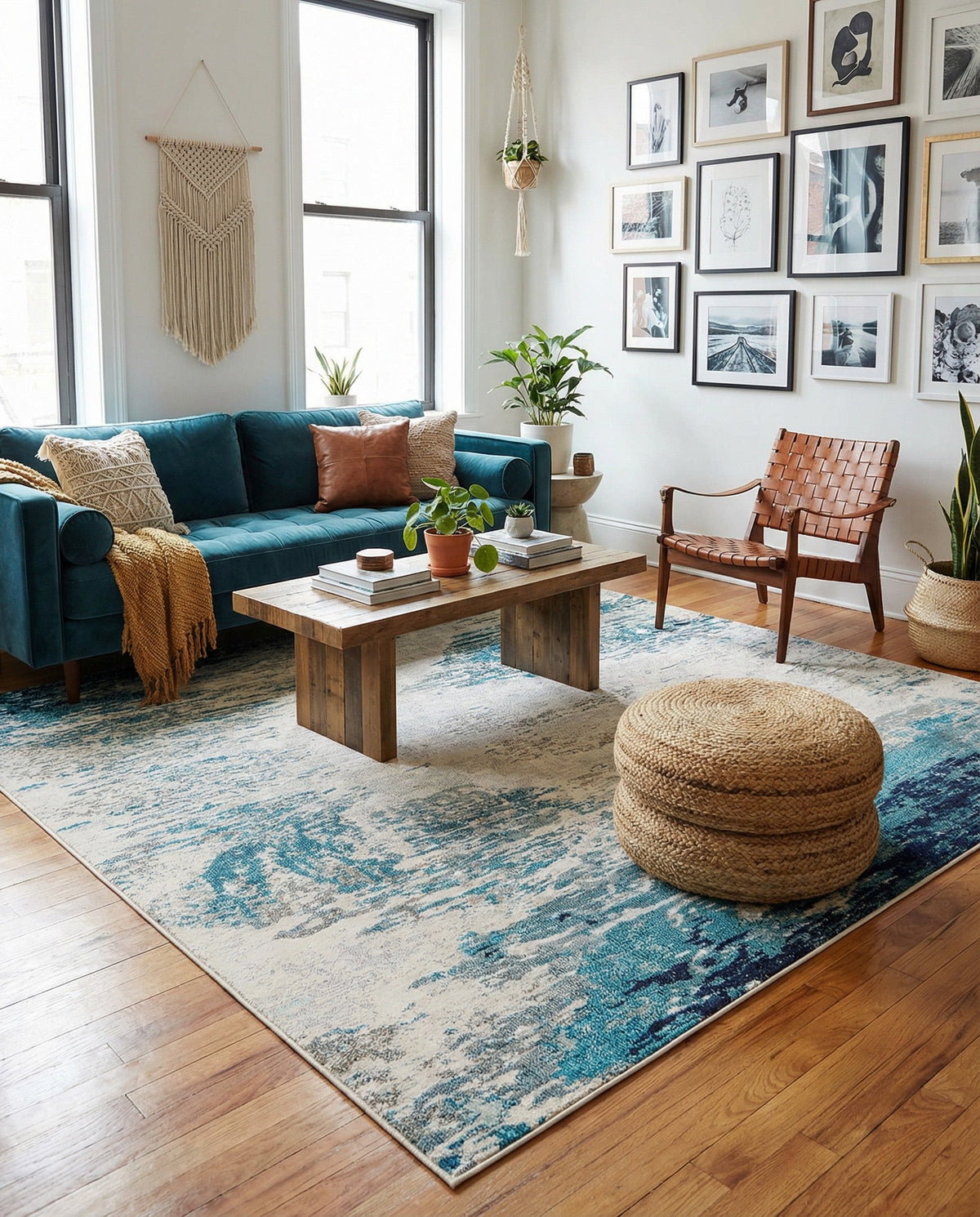 Colorburst Oasis Collection Area Rug -  Tropic Rectangle Blue  lifestyle 8