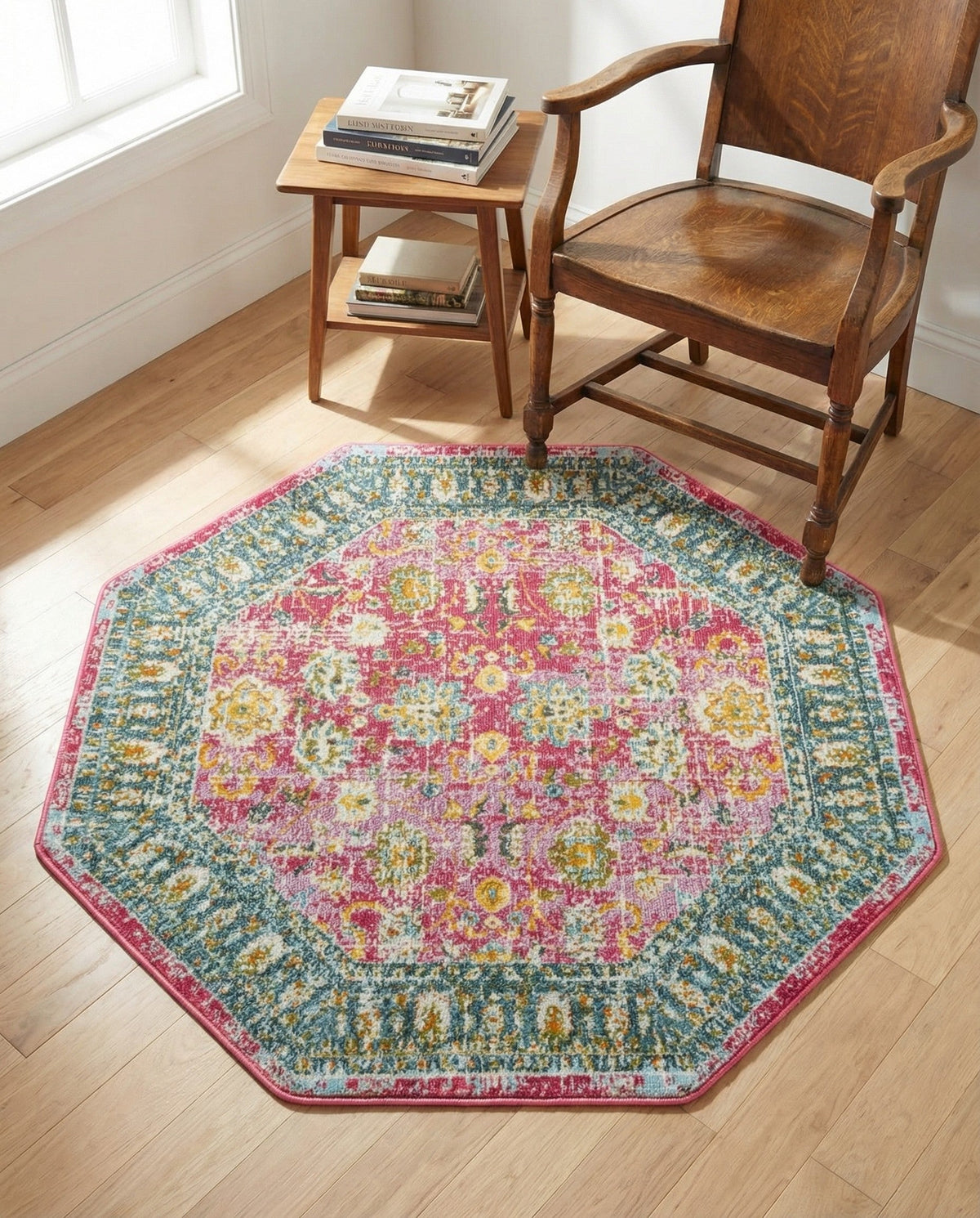 Arcadia Rugs Collection Area Rug -  Shangri-La Octagon Pink  lifestyle 90