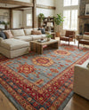 Persian Elegance Collection Area Rug -  Bushehr Rectangle Light Blue  lifestyle 12