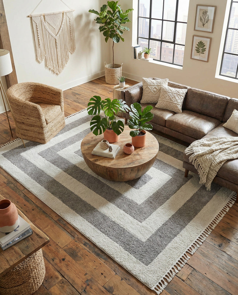 Sahara Chic Collection Area Rug -  Casablanca Rectangle Gray  lifestyle 28