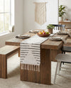 Thar Cotton Collection Area Rug - Jaisalmer (White) Table Runner White  lifestyle 71