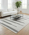 Urban Terrace Collection Area Rug -  Brooklyn Rectangle White and Black  lifestyle 8