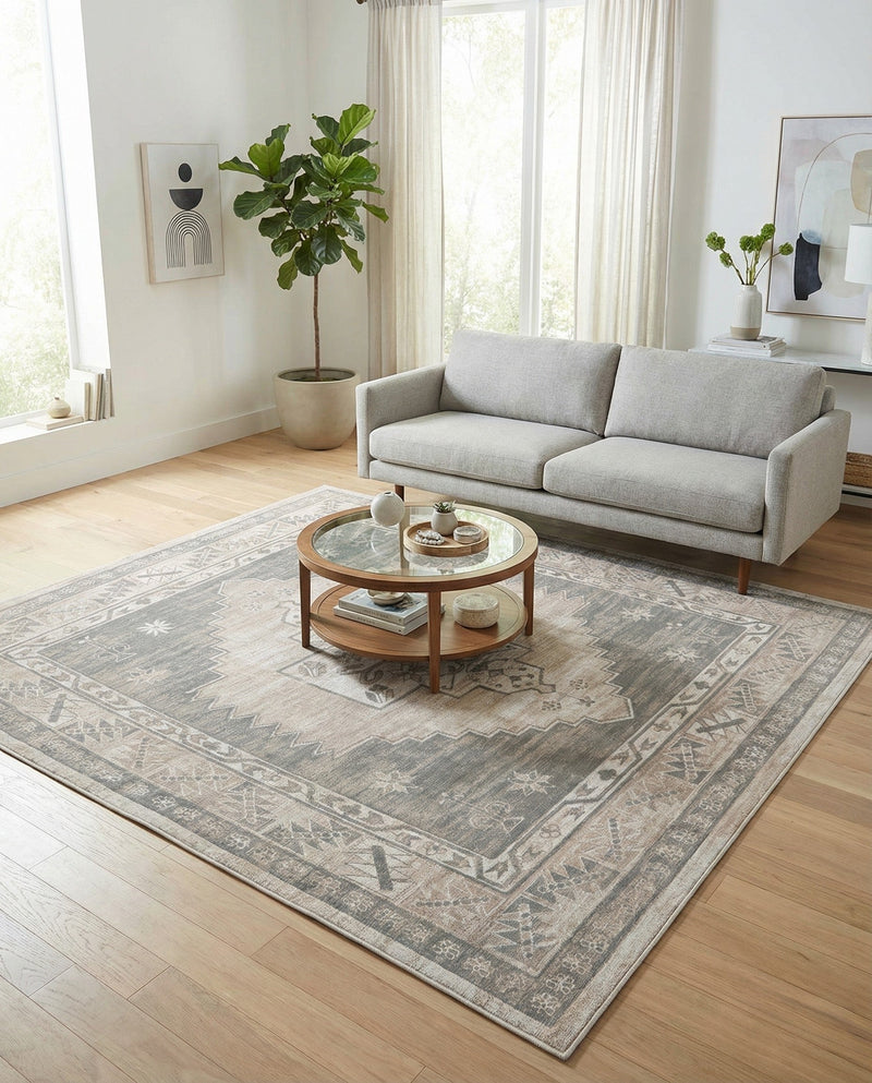 Savannah Series Collection Area Rug -  Augusta (Mink) Square Mink  lifestyle 69