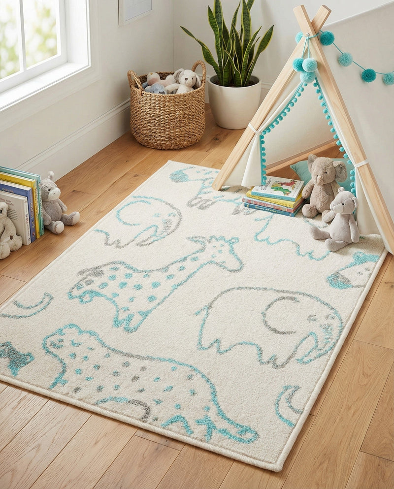 Wonder Tykes Collection Area Rug -  Spectrum Rectangle Ivory  lifestyle 29