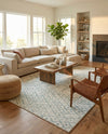 Marrakesh Lattice Collection Area Rug - Casablanca (Ivory Aqua) Rectangle Ivory Aqua  lifestyle 19