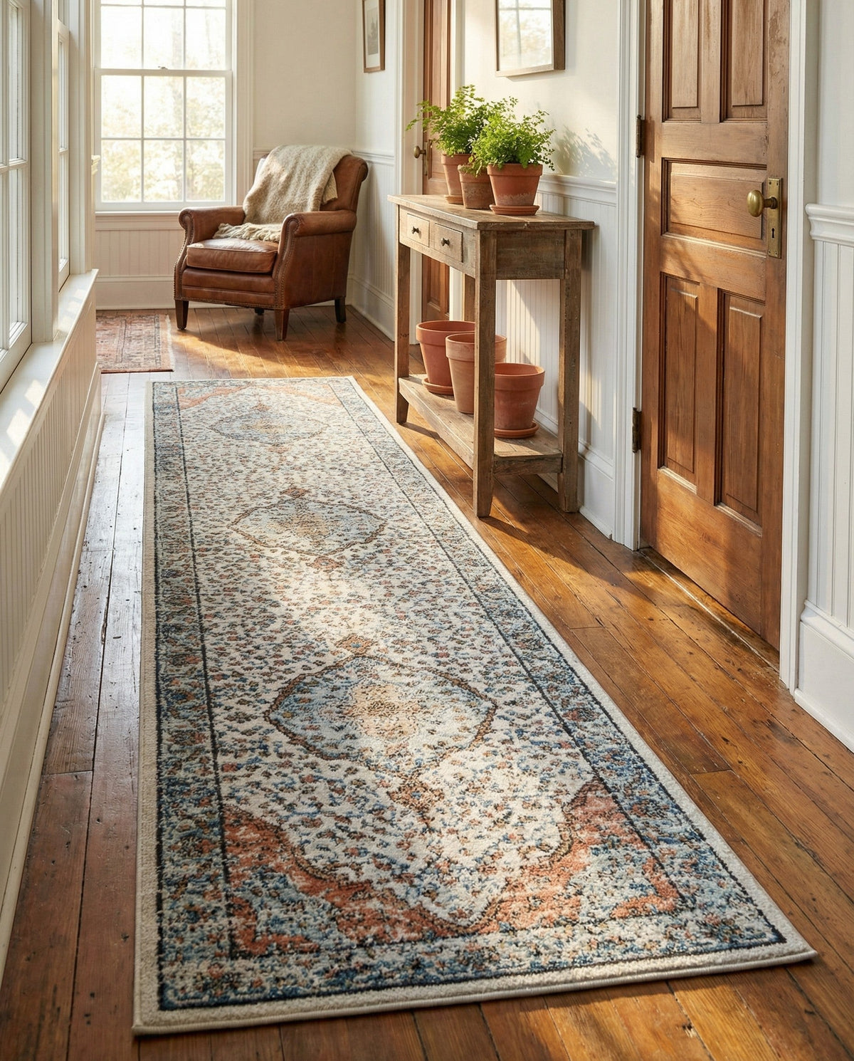 Mykonos Manor Collection Area Rug - Delos Runner Ivory  lifestyle 73