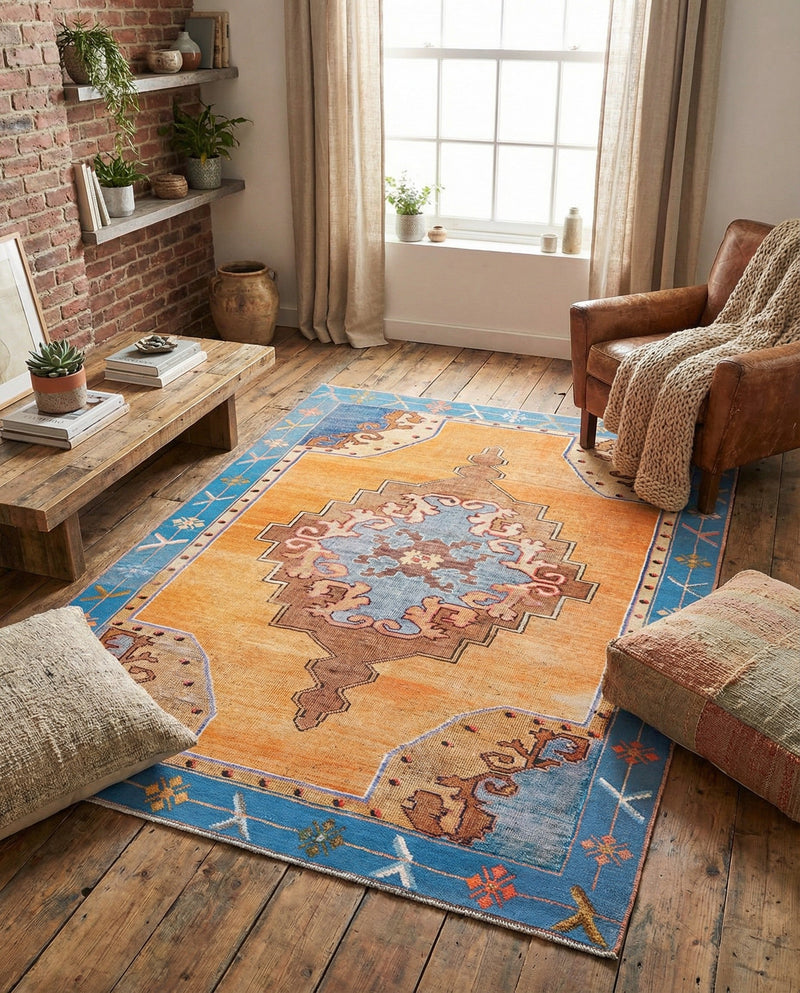 Heritage Elegance Collection Area Rug -  Winterthur (Orange) Rectangle Orange  lifestyle 8