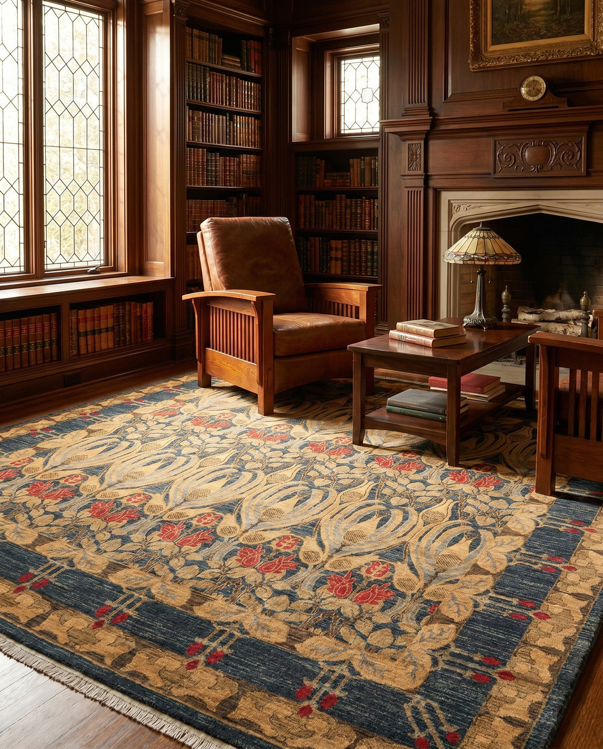 Chelsea Elegance Collection Area Rug -  Brompton (Navy Blue) Square Navy Blue  lifestyle 79