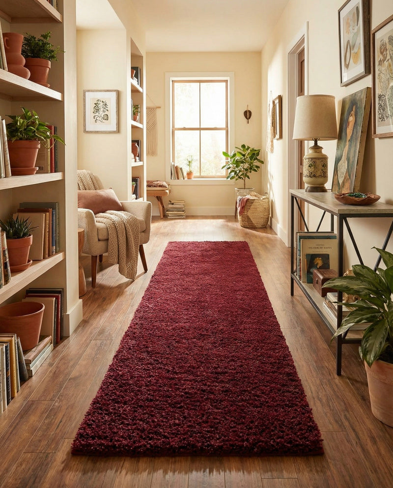Plush Oasis Collection Area Rug - Serenity (Cherry Red) Runner Cherry Red  lifestyle 64