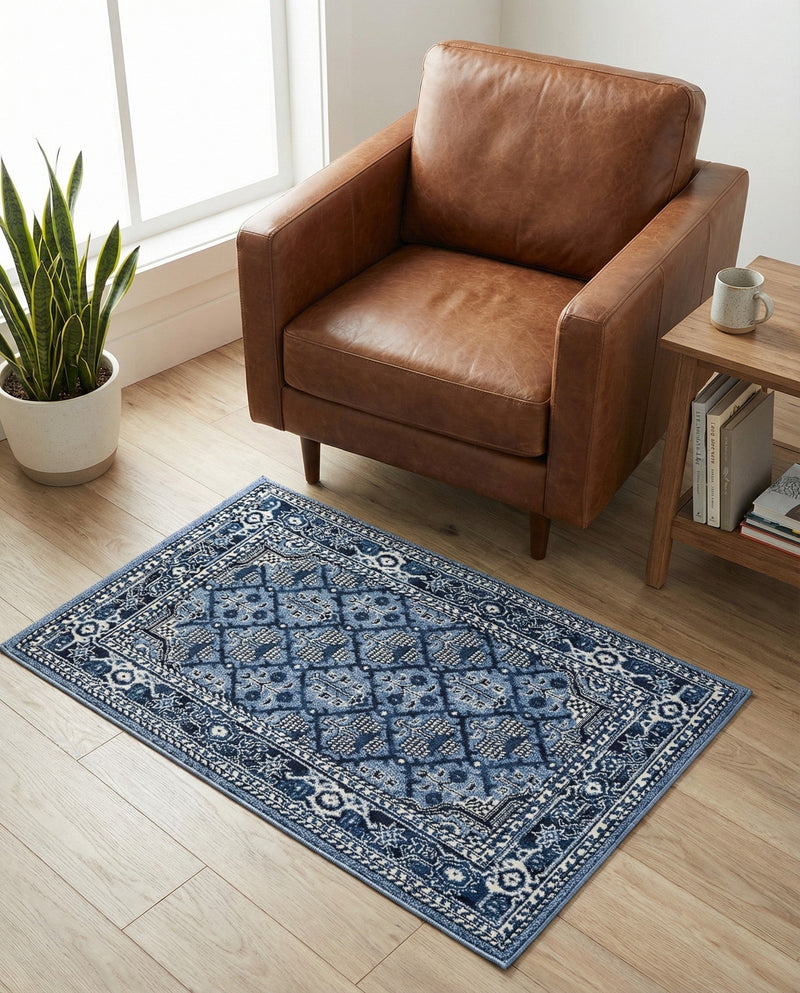 Horizon Collection Area Rug -  Aurora Rectangle Blue  lifestyle 4