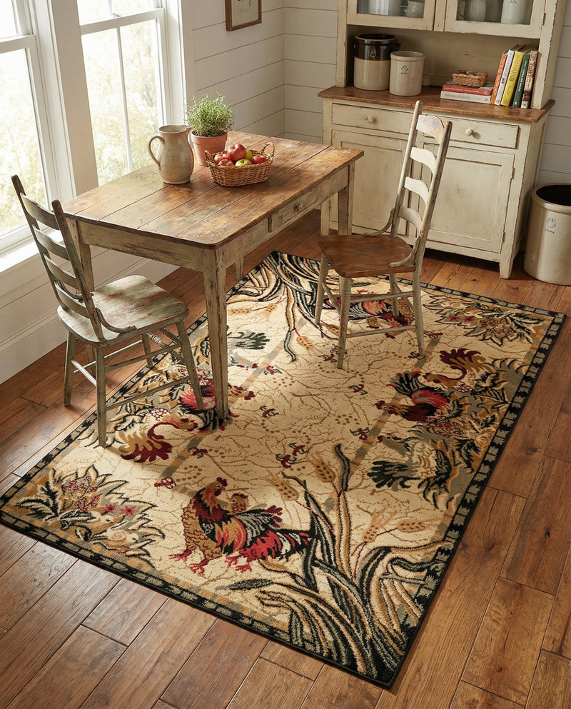 Rural Charm Collection Area Rug - Meadowbrook Rectangle Cream  lifestyle 28