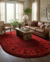 Samarkand Elegance Collection Area Rug -  Ark Oval Red  lifestyle 62