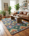 Savannah Threads Collection Area Rug - Greenwich Rectangle Multi  lifestyle 11