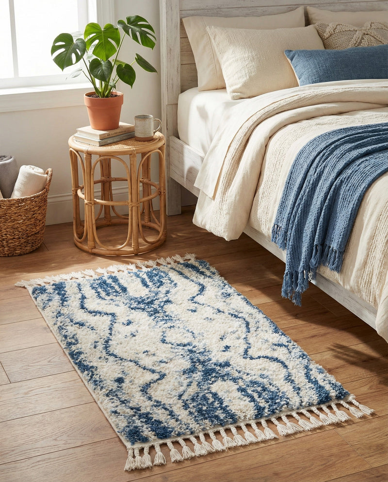 Cozy Cove Shag Collection Area Rug -  Seabreeze Rectangle Blue  lifestyle 28