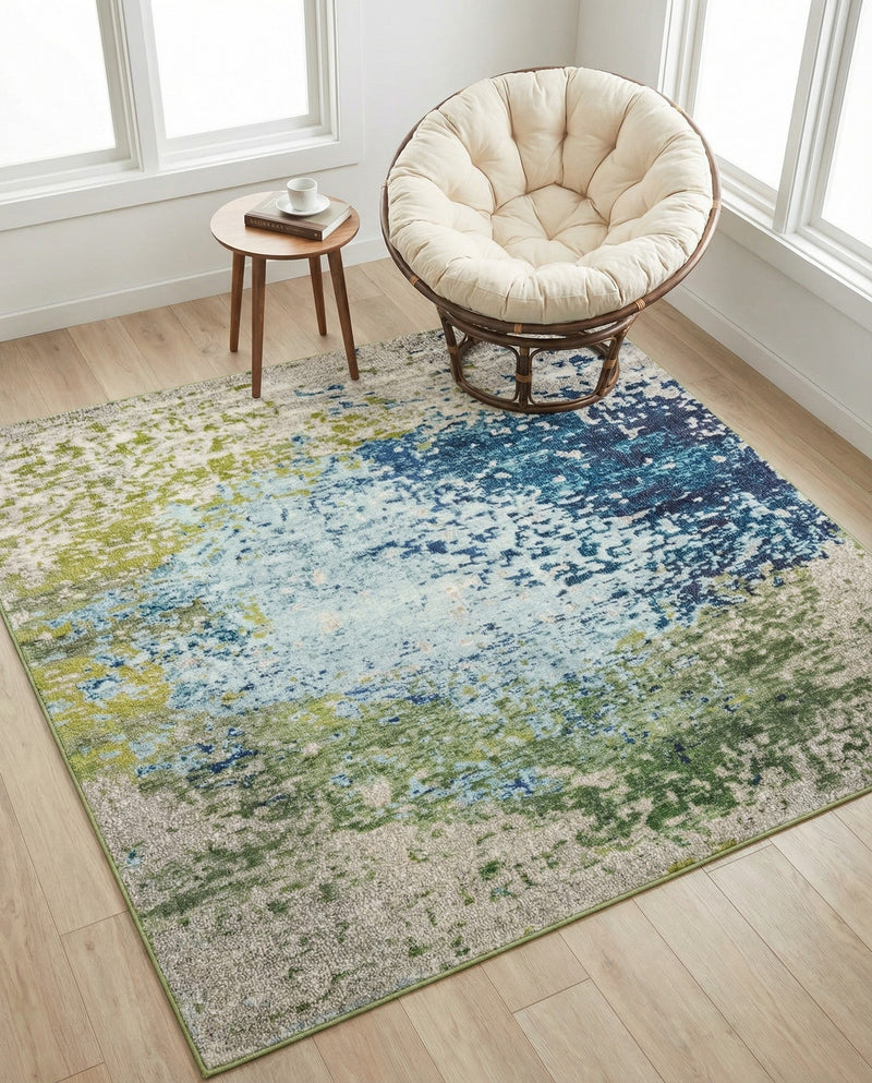 Marrakesh Elegance Collection Area Rug -  Boujad Square Blue  lifestyle 65