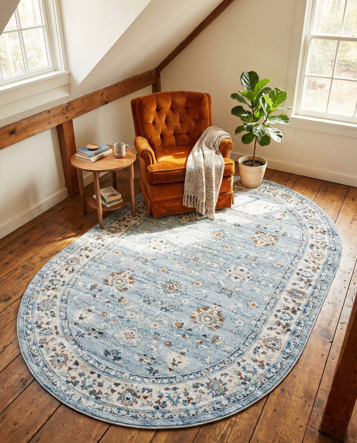 Savannah Elegance Collection Area Rug - Augusta (Aqua Blue) Oval Aqua Blue  lifestyle 101