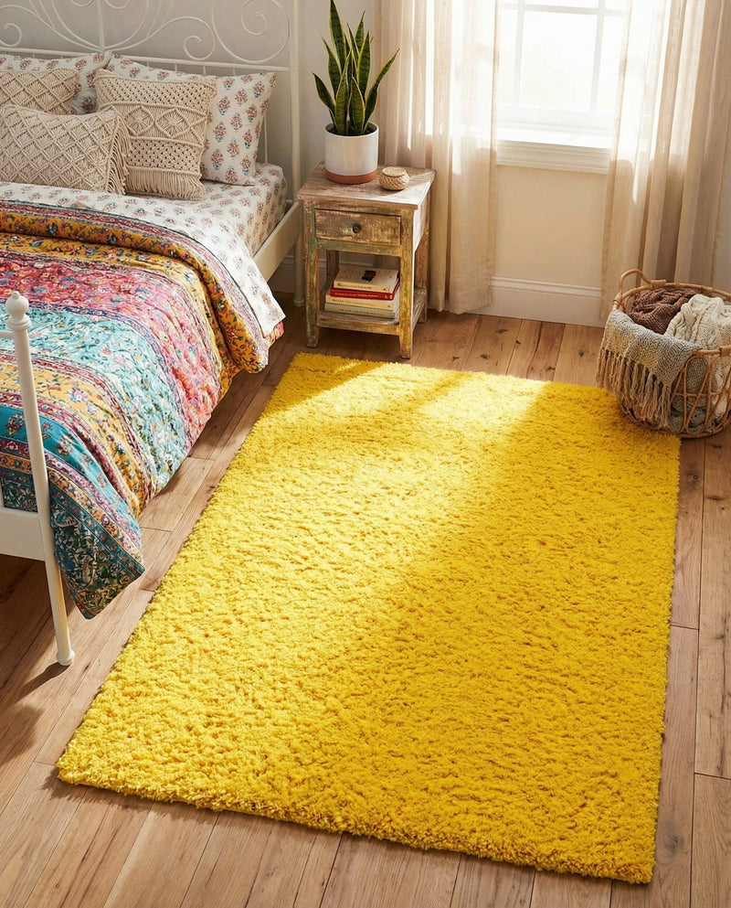 Plush Oasis Collection Area Rug - Serenity (Tuscan Sun Yellow) Rectangle Tuscan Sun Yellow  lifestyle 20