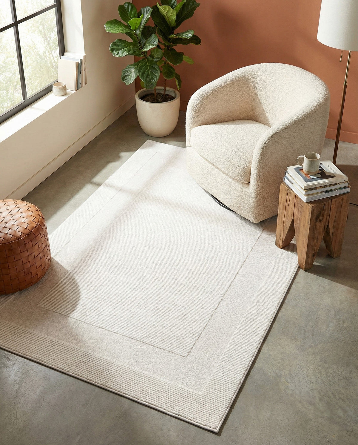 Haven Tapestry Collection Area Rug -  EmberHollow Rectangle Ivory White  lifestyle 3