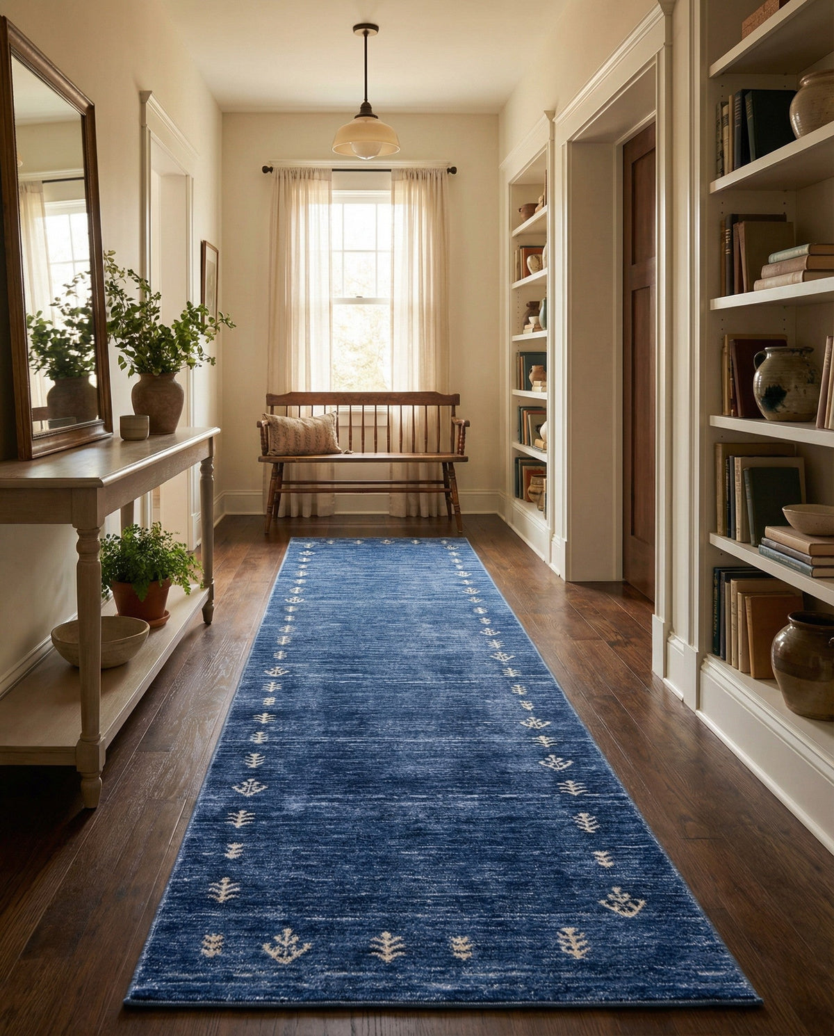 Zagros Shades Collection Area Rug -  Yasuj Runner Navy Blue  lifestyle 93