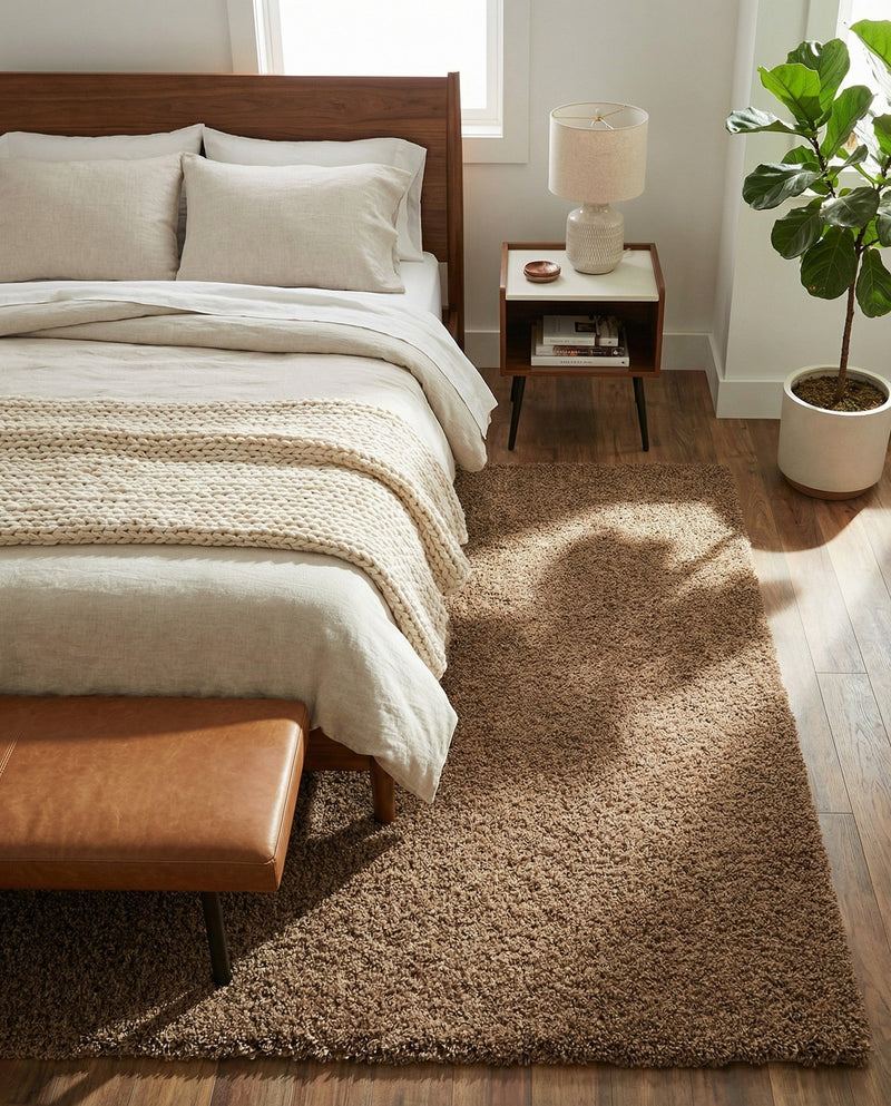 Plush Oasis Collection Area Rug - Serenity (Sandy Brown) Rectangle Sandy Brown  lifestyle 31