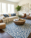 Savannah Escape Collection Area Rug -  Amazon (Blue) Square Blue  lifestyle 28