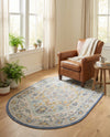 Savannah Series Collection Area Rug - Charleston (Sky blue) Oval Sky blue  lifestyle 33