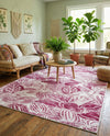 Meadow Breeze Collection Area Rug -  Bluebell Rectangle Fuchsia  lifestyle 15