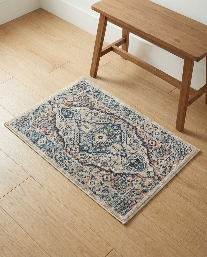 Seville Stripes Collection Area Rug - Cadiz (Blue) Rectangle Blue  lifestyle 15