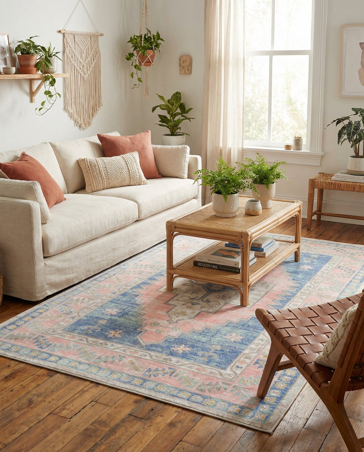 Savannah Series Collection Area Rug -  Augusta (French Blue) Rectangle French Blue  lifestyle 12