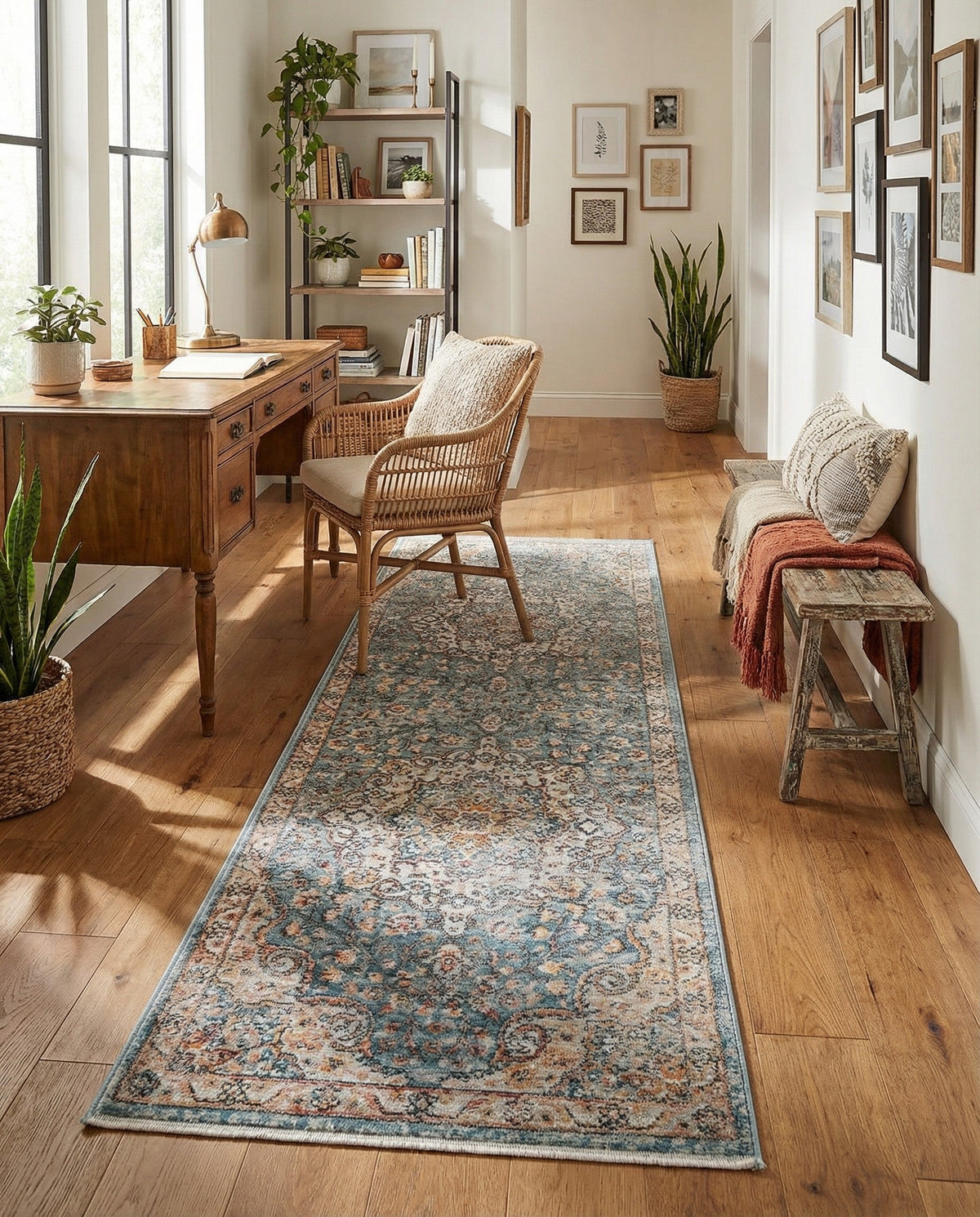 Coastal Haven Collection Area Rug - Seabreeze (Blue) Runner Blue  lifestyle 98